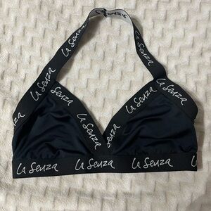 La Senza Black Halter Bra with Signature Straps
